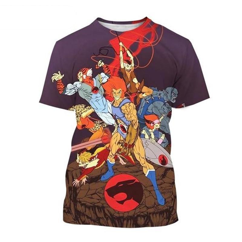 Camisetas de anime Thundercats con estampado 3D para hombre y mujer, camisetas de manga corta de gran tamaño con cuello redondo a la moda, camisetas para niños, ropa para hombre