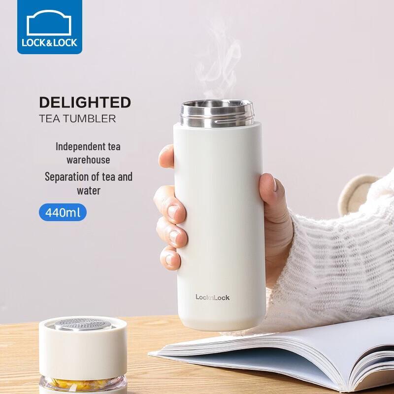 LOCK&LOCK LHC4285 Термокружка с ситечком для чая 440ml белый