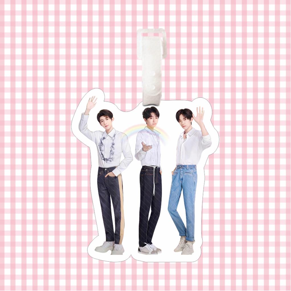 Wang Junkai Luggage Tag Backpack Pendant - Anti-Lost Key Chain and Travel Suitcase Ornament