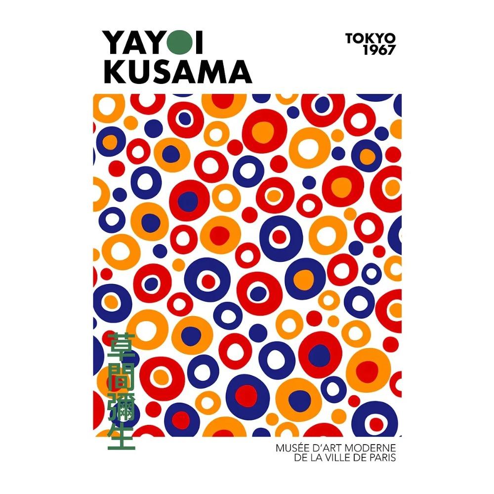 Japanese Famous Artist Yayoi Kusama Polka Dot Poster Exhibition Abstract Prints Canvas Painting Wall Art Picture Home Room Decor