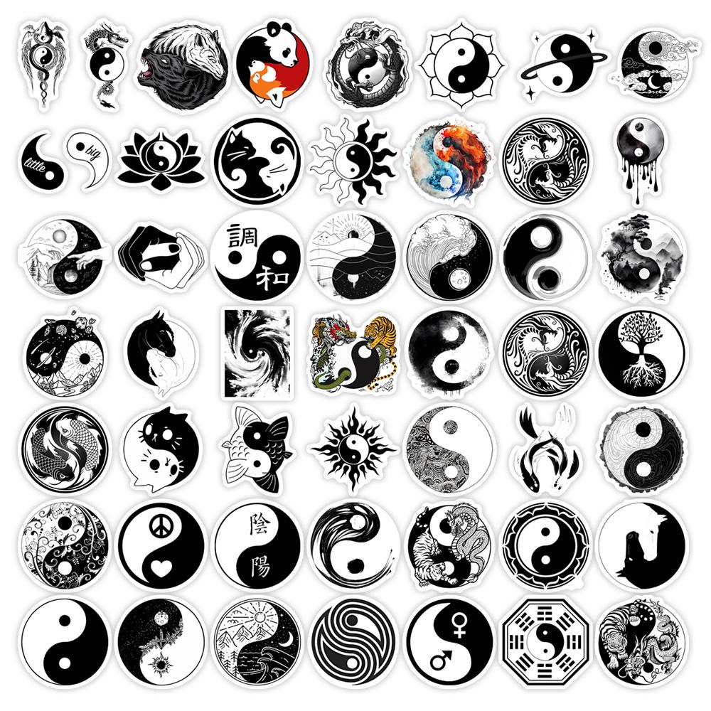 YinYang Stickers Balance Yoga Zen Art DIY Kids Toy Gift for Phones Laptops Bottles Luggage Decorative Graffiti Waterproof Decal