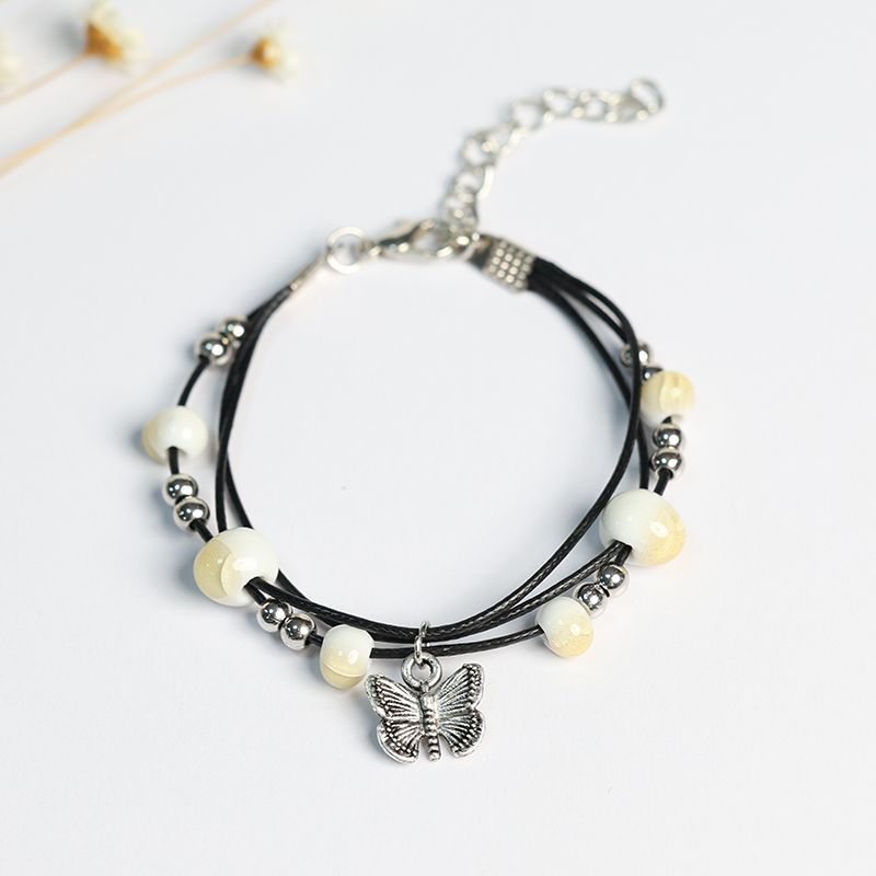 

Винтажное плетение Цзиндэчжэнь Керамические аксессуары Ночной рынок Переносной ремешок Ice crack yellow