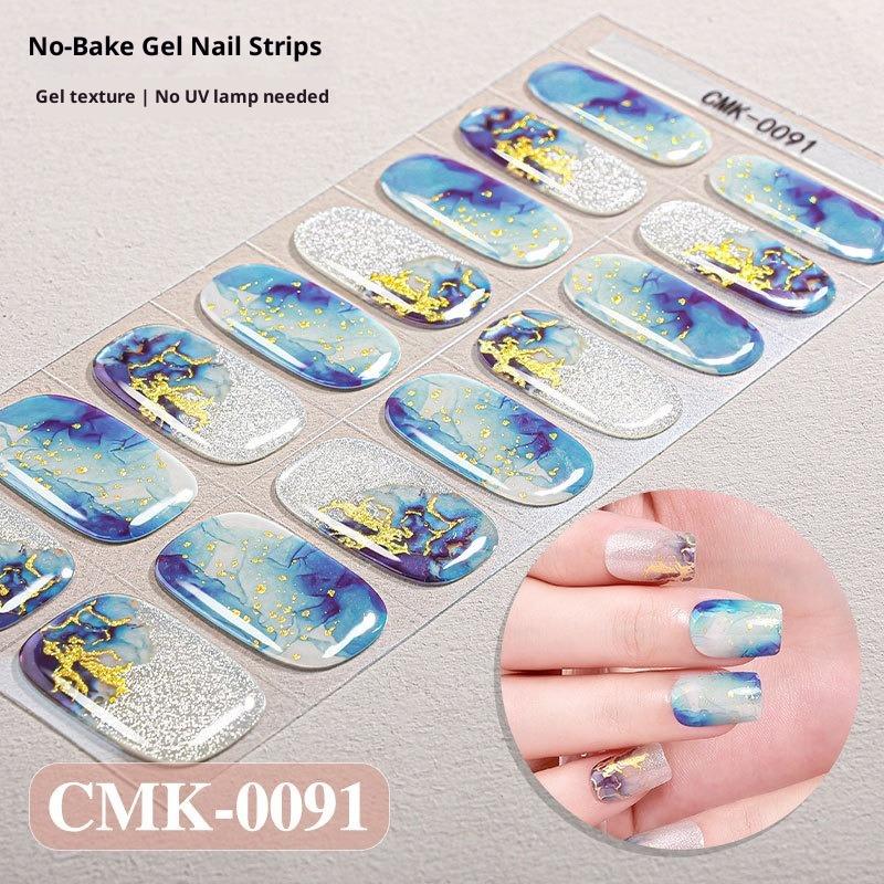 

Новые гелевые наклейки для ногтей «кошачий глаз» без запекания, 3D, горячее тиснение, омбре, сияющее звездное небо, БЕЗ УФ-лампы CMK-0091