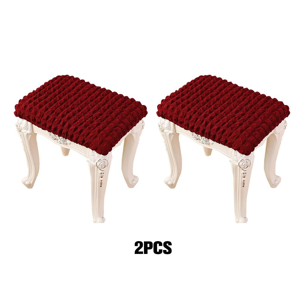 2 Stück/Set Elastischer Schminkhockerbezug Modisch für jede Umgebung Mehrzweckstoff Stretch Rechteck Barhockerbezüge, beige