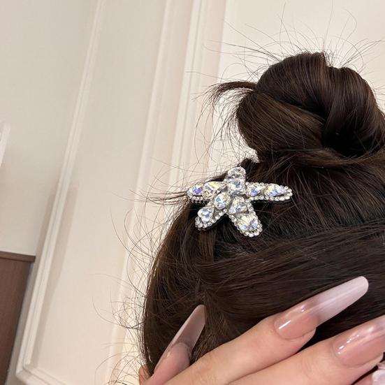 Girl Hairpin Starfish Dog Shape Sparkling Rhinestones Hair Pin Stable Anti-Slip Design Side Bang Hair Clip Hair Accessory
