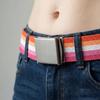 Stripe Canvas Waist Belt Metal Buckle Nylon Belt Fashion Men's Business Belt  Male