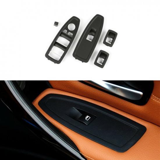 1 Set Black ABS Car Door Window Glass Lift Button Frame Trim For BMW 1 F20 3 F30