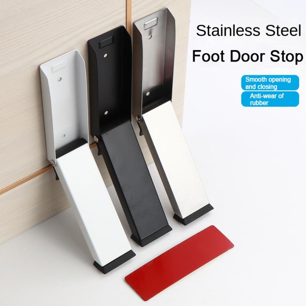 

No Drilling Door Wedge Self Adhesive Door Holder New Folding Door Stop Door срібний