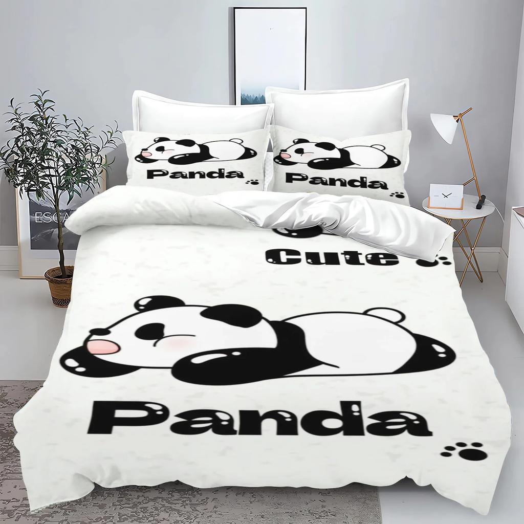 3D Children'S Bedding Set Cotton Covers 3-Piece 1 Quilt Cover  Polyester Home Decor Panda Duvet Cover Set