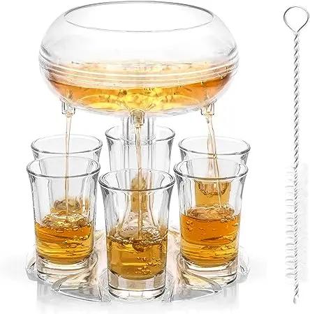 Party Game 6 Cups of Acrylic Wine Whiskey Beer Dispenser Bar Beer Cocktail Party Home Bar Party Alcoholic Beverage Dispenser