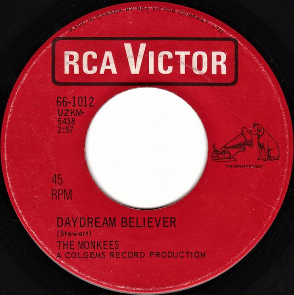 

7inch Record MONKEES - Daydream Believer 661012 RCA Victor 1967 Canada Rock Used