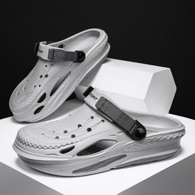 Fashion Men's Anti Slip Thick Sole Beach Sandals, Lightweight Summer Garden Shoes, Soft Platform Water Shoes, Outdoor Fashion, 2024