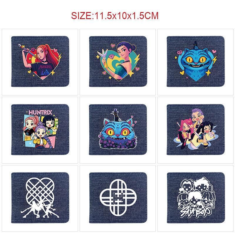 Fold Denim Kpop Hunters Rumi Zoey Mira Anime Wallet Short Purse