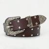 Vintage Carved Rivet Y2k Design, Niche American Style Belt and Pants Strap