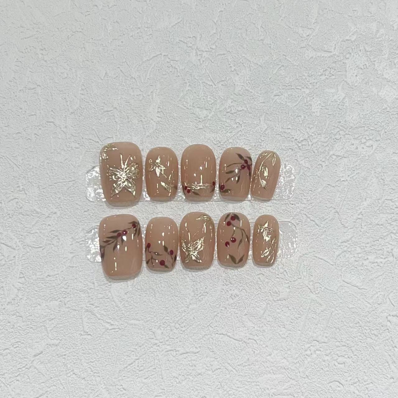 

Spring and Summer New Pure Hand-woven Armor on The Spring Mountain Model Hand-painted Magic Mirror Butterfly Cute Short Style Removable Large L