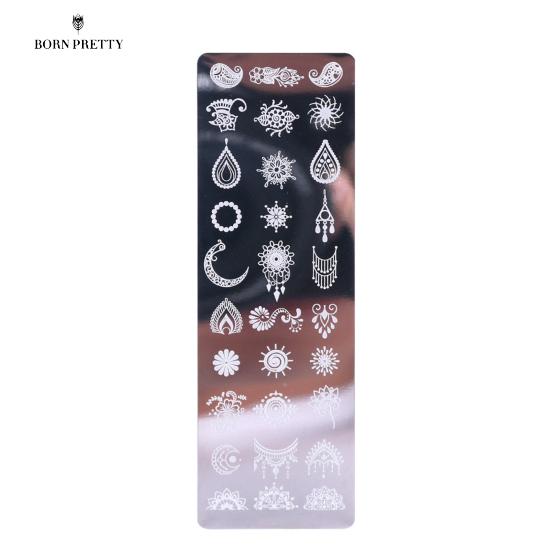 

Практичная ногтевая пластина, украшения для ногтей, штамп, многоразовый мини-лист, цветочная печать 9