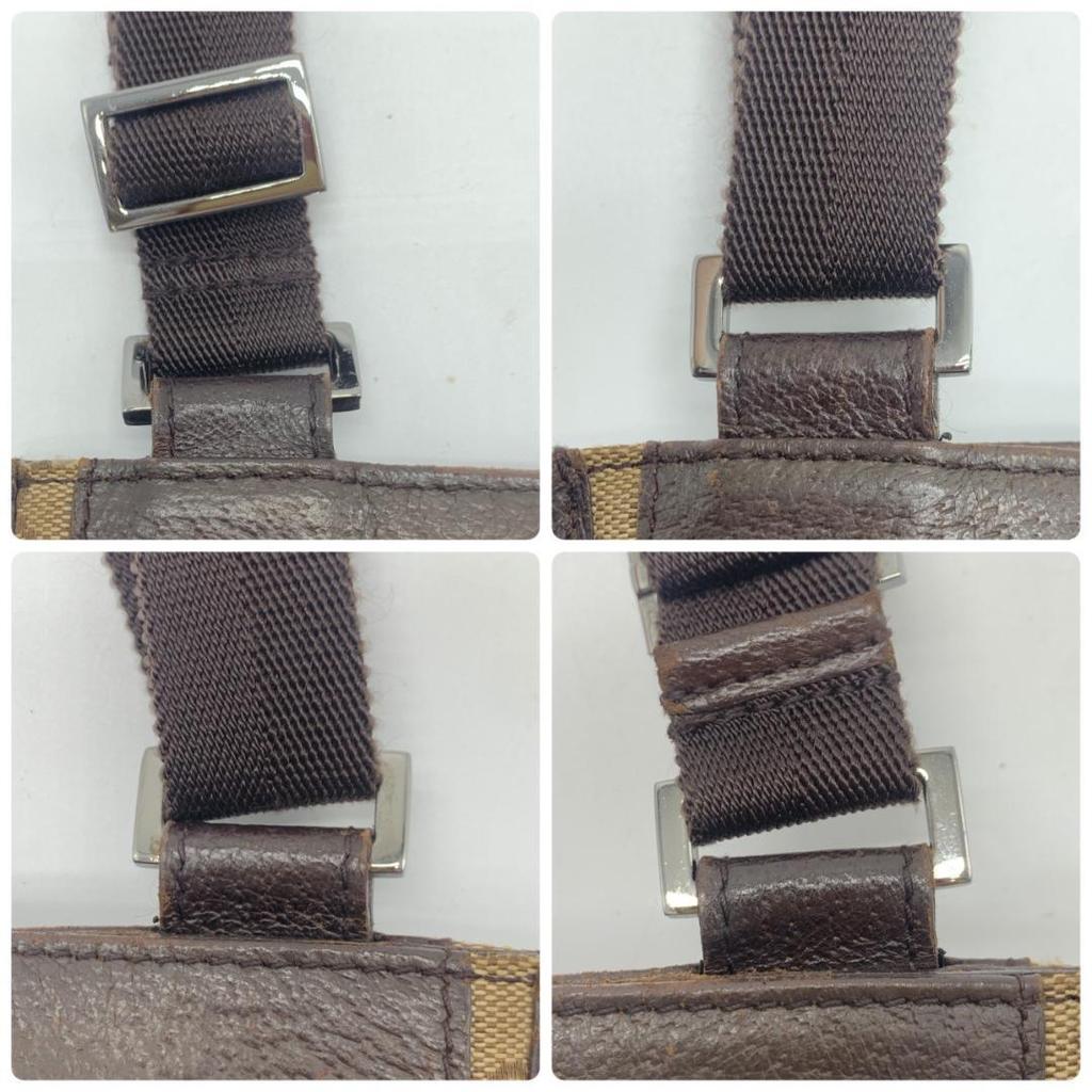 Gucci GG Canvas 27639 Shoulder Bag Crossbody Sacoche Pouch Leather Brown Ladies Men Unisex Diagonal Strap