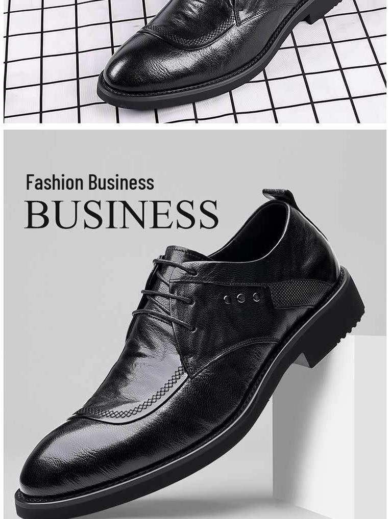 Herrenschuhe aus atmungsaktivem Leder im koreanischen Stil: Business, Casual, Formal, Hochzeit Weiche Sohlen