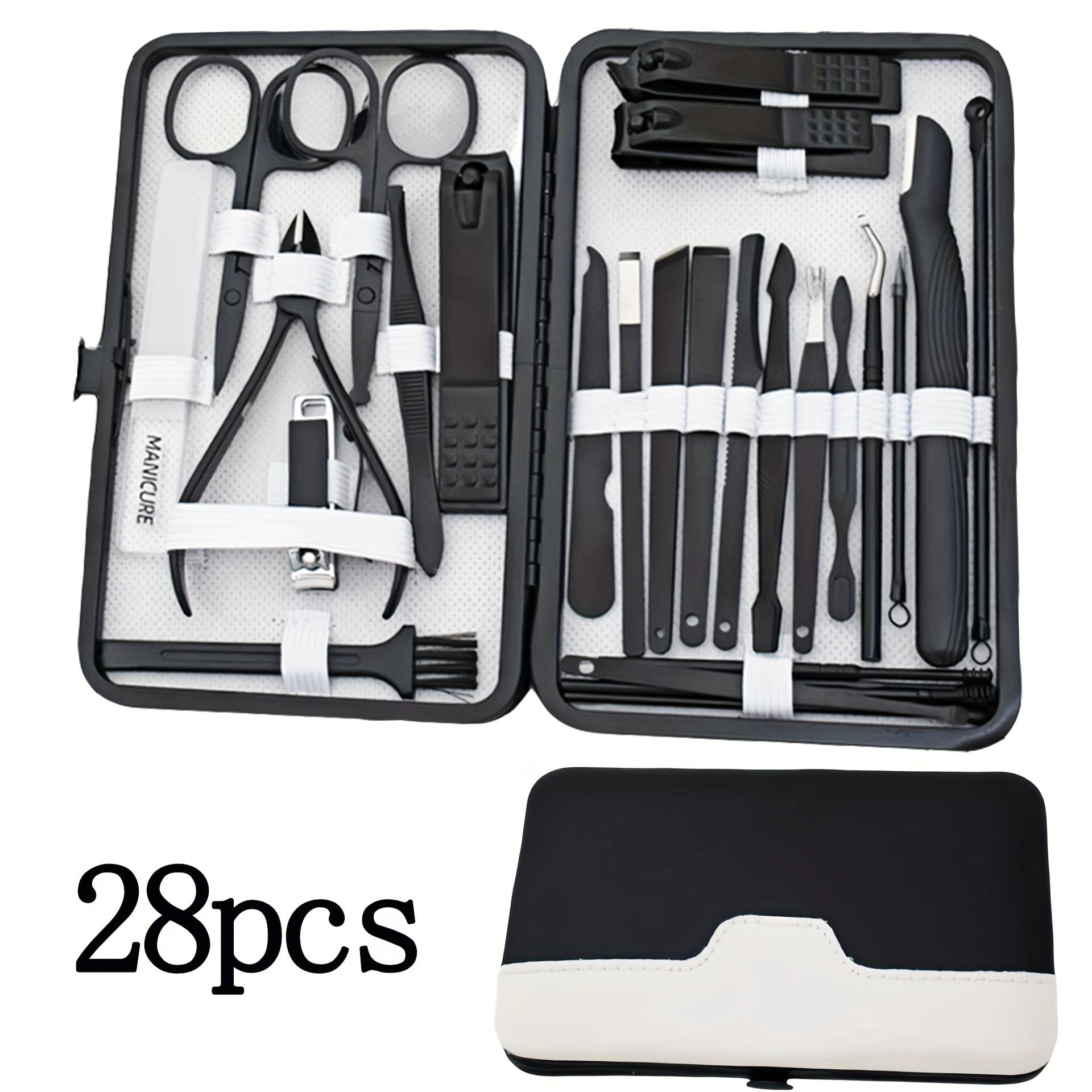 

28Pcs New Stainless Steel Nail Clipper Set Grooming Tool Set With Portable Case Manicure Art Tool Nails Cut