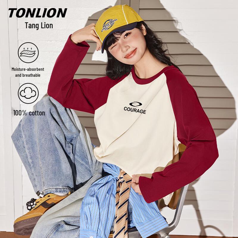 Женская хлопковая футболка с длинным рукавом TonLion M