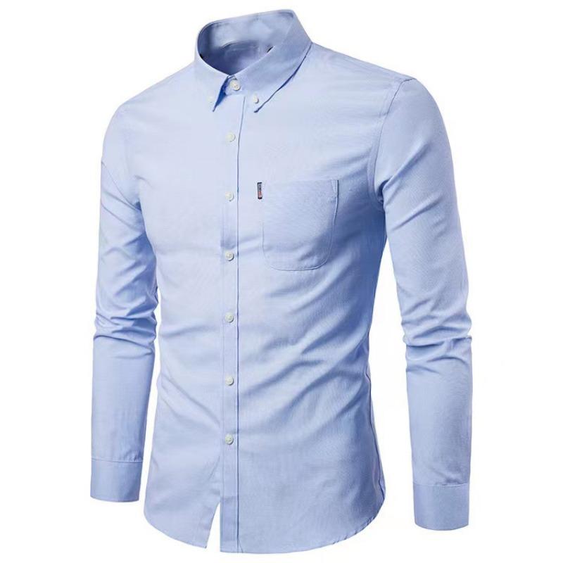 

Men s Slim Fit Oxford Shirt Casual Long Sleeve Button Down Business Top M небо синє кольору