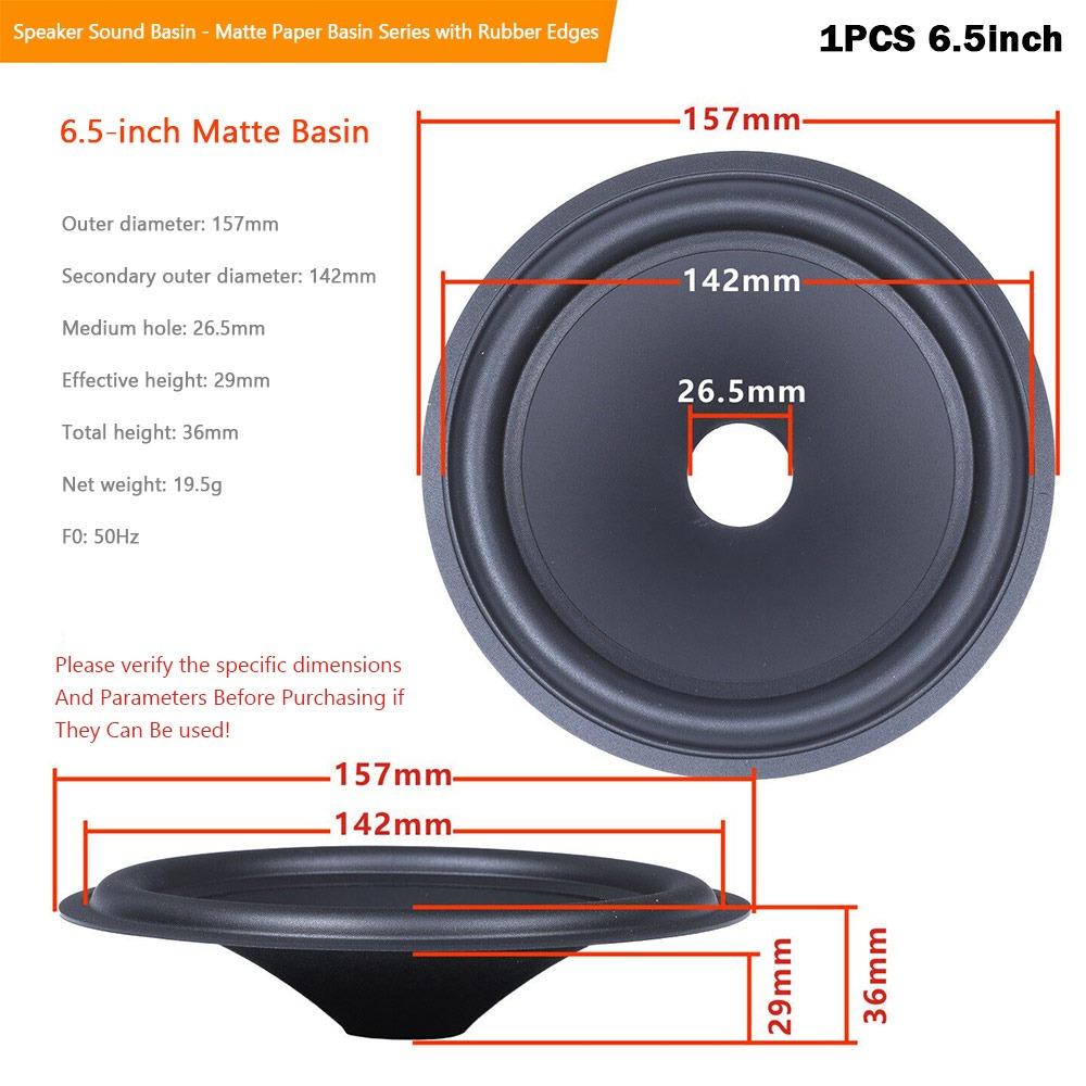 1Pcs 3/4/5/6.5/8/10/12inch Speaker Woofer Paper Cone Rubber Surround Black Voice Coil Repair Kit Matte Speaker Accessory