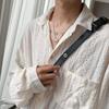 Shirts Apricot Handsome Lapel Men Blouse Vacation Hollow Out Sexy Fashion Clothing Male Mesh Long-sleeved Shirts