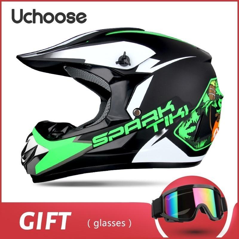 Free Gift Kids Protective Helmet Motocross Motorcycle Moto Bike Full Face Helmet Adult Women Racing Sports Off-road Scooter ATV