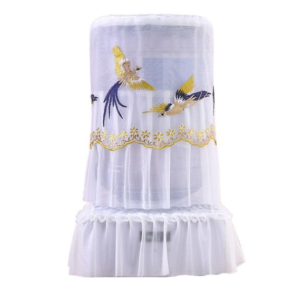 

2pcs/set Fashion Embroidered Bucket Dust Cover Reusable Water Dispenser Bucket Sleeve Office blue-style C