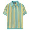 Camisa Polo de Hombre a Rayas con Cuello - Verano Casual de Punto de Manga Corta SJ0158