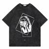 Tomie Junji Ito Distressed Short Sleeve T-Shirt - Men's Trendy Japanese High Street Hip-Hop Style