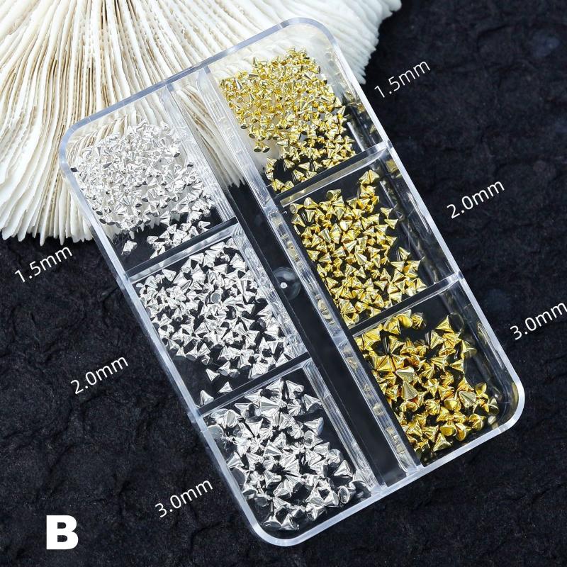 Punk Nail Art Set: 10-PC 3D Alloy Charms in Retro Black/Silver for Alternative Manicure Styles