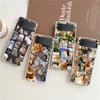 Cat Meme Funny Animals For Samsung Galaxy Z Flip 3 4 5 Hard Folding Clear PC Phone Case For Samsung Z Flip3 Transparent Cover