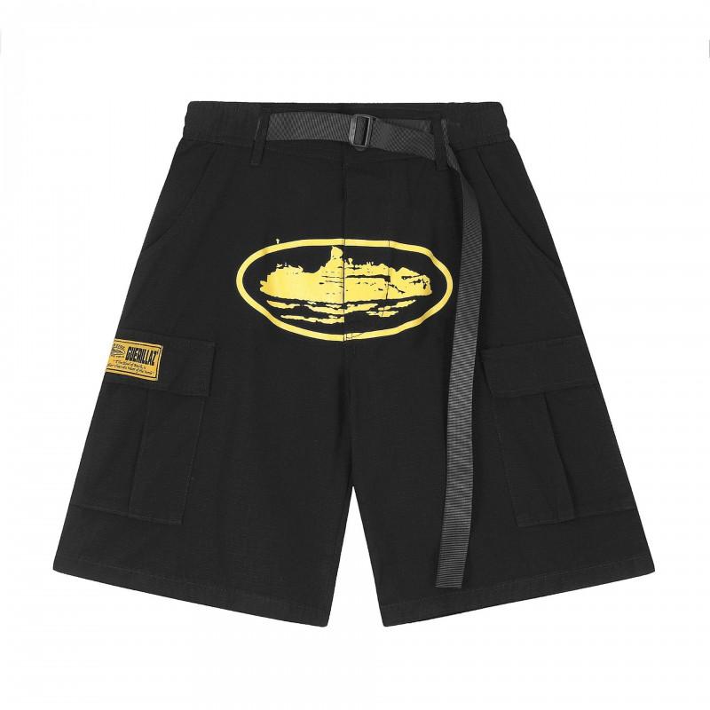 Corteiz Streetwear Short Pants Men Women Alcatraz Ship Print Loose Fit Cotton Shorts