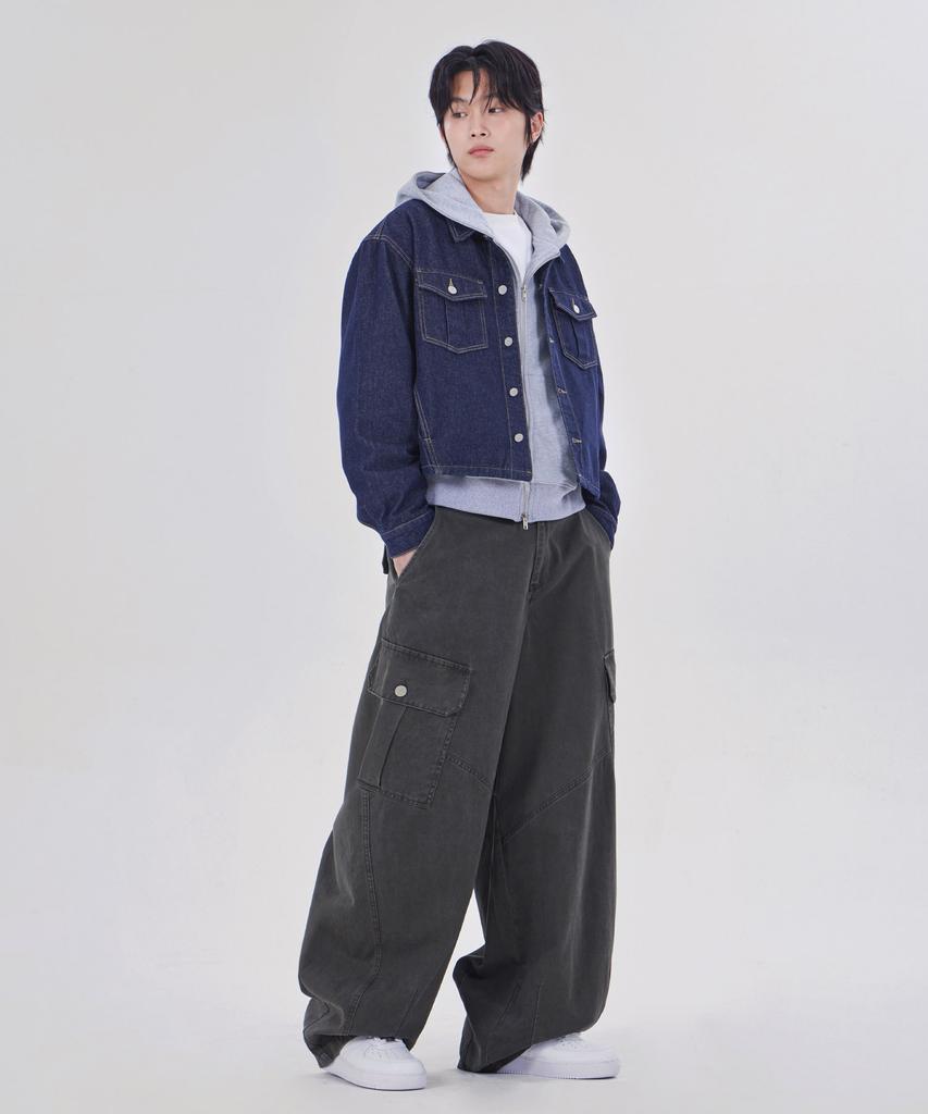 Glw Non-Faded Crop Denim Jacket Indigo Blue