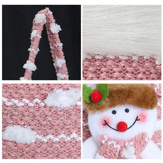 Plush Christmas Small Gift Bag 3D Snowman Santa Doll Fruit Candy Bag Christmas Eve New Year Tote Bag for Xmas Party Supplies