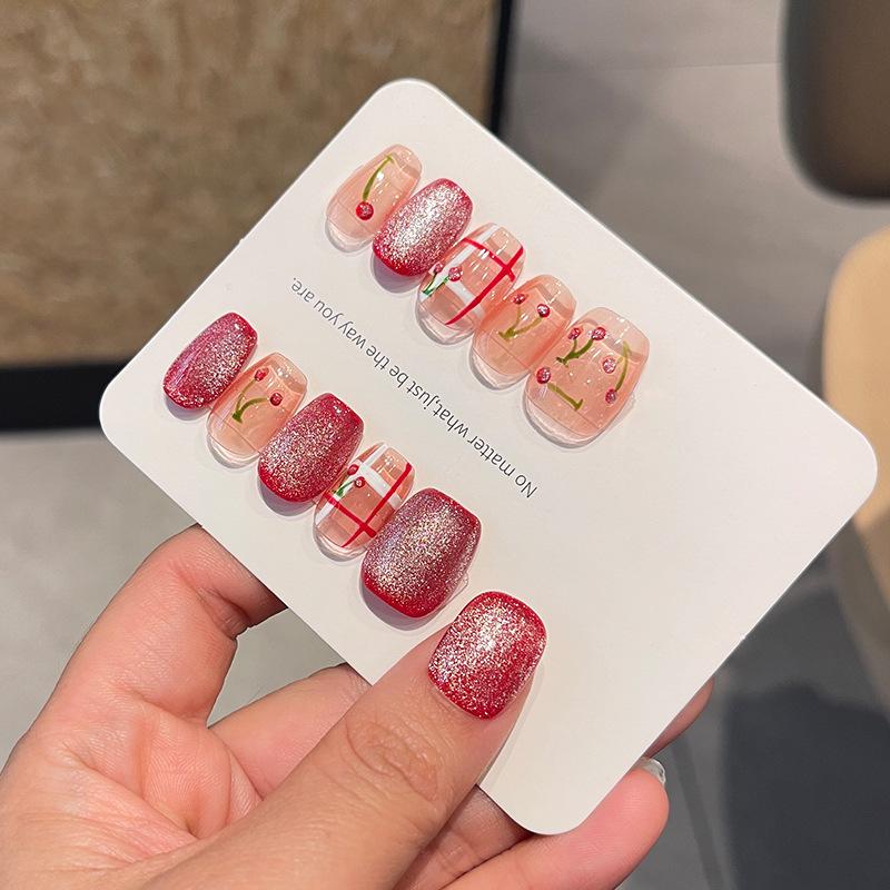 

Sweet Cherry Handmade Press-On Nails - Xiaohongshu Influencer Collection Medium (M)