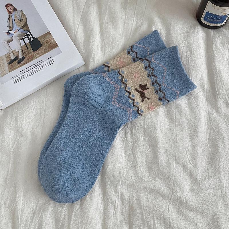 Sundry Wind Puppy Wool Socks Thickened Warm Tube Socks Stockings Stacking Socks Children Cute