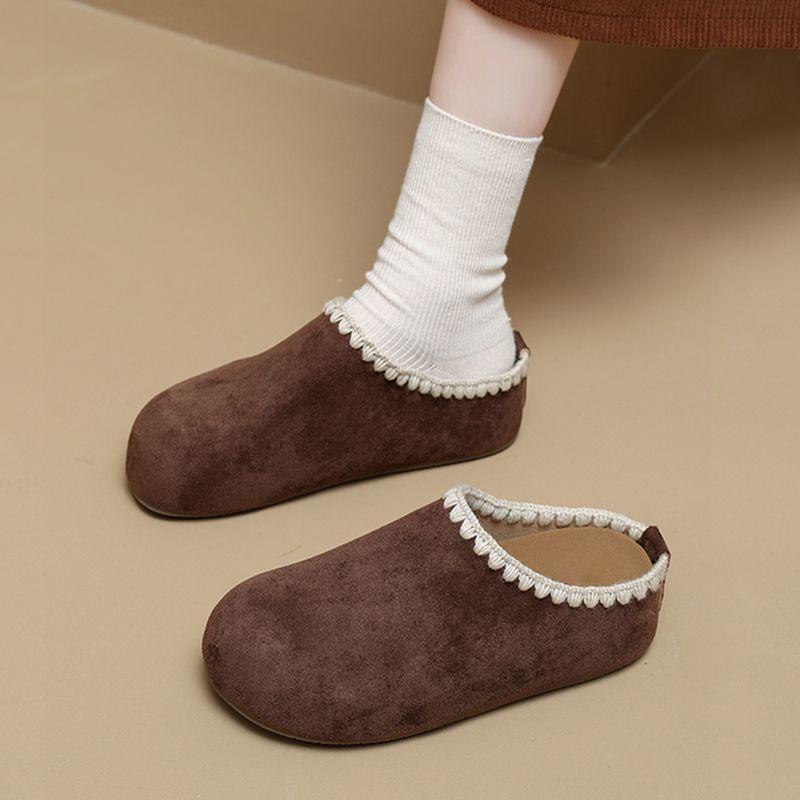 Niche Design Retro Bag Head Half Slippers Women's Outer Wear Fashionable Versatile Platform Slippers New In Autumn and Winter 2025