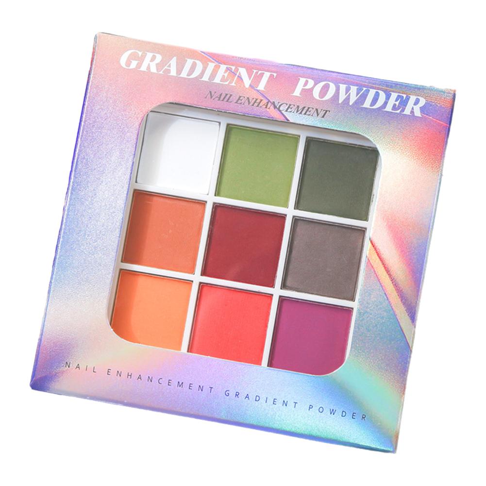9Colors Solid Patting Nail Powders UV Polish Decoration Powder Gradient Matte Fine Pat Pat Mani R6J9