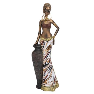 African Statue African Retro Lifelike Appearance Durable Resin Vivid Colors African Sculpture for Office Car Home