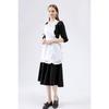 Women's Ruffle Outline Retro Apron Kitchen Cake Baking Cooking Cleaning Maid Costume (White)