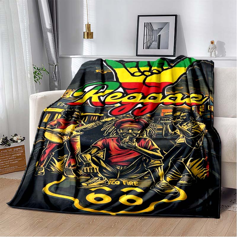 Bob Marley Album Blanket Reggae Music Jamaican Style Soft Flannel Blanket Home Sofa Bed Cover Warm Travel Christmas Gift Blanket