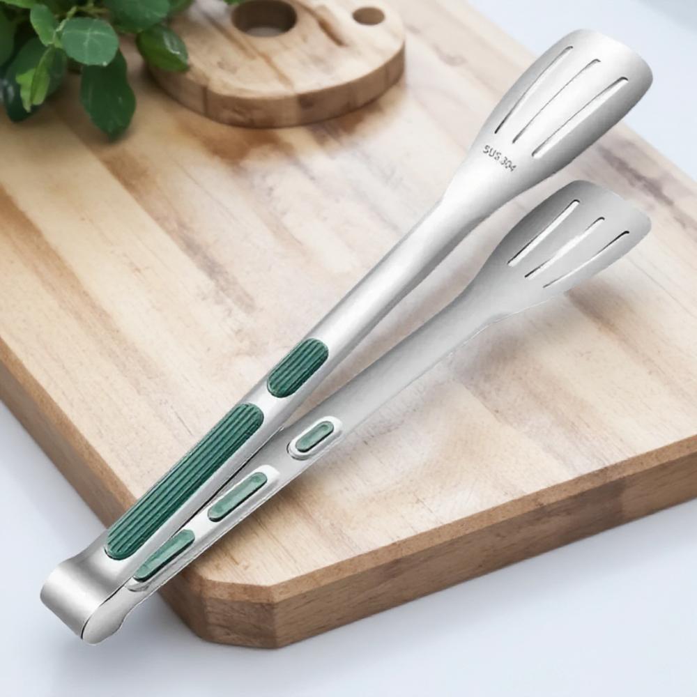 Stainless Steel Non-Slip Food Tongs Meat Salad Serving BBQ Grill Kitchen Cooking Tools Accessories