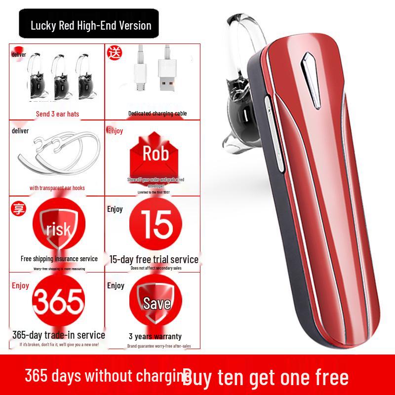 Universal Bluetooth 5.3 Sports Headset: Ultra-Long Battery, In-Ear/Over-Ear Design for Driving & Running