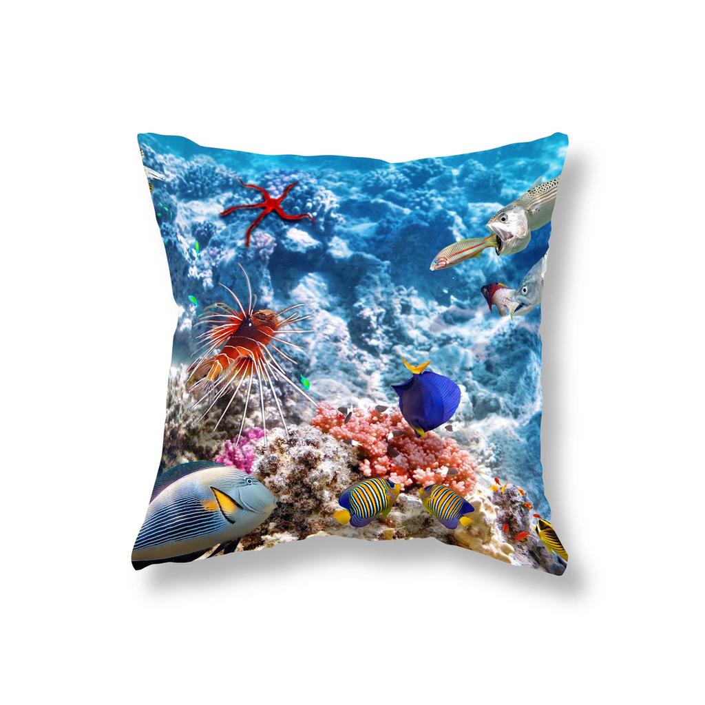 Living Room Sofa Car Cushion Cover Luxury Home Decoration Pillow Cover Cute Dolphin Marine Life Pillow Cover