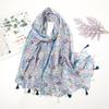 Fashion Luxury Brand Ombre Color Blocked Tassel Viscose Shawl Scarf Lady High Quality Wrap Pashmina Stole Bufandas Muslim Hijab