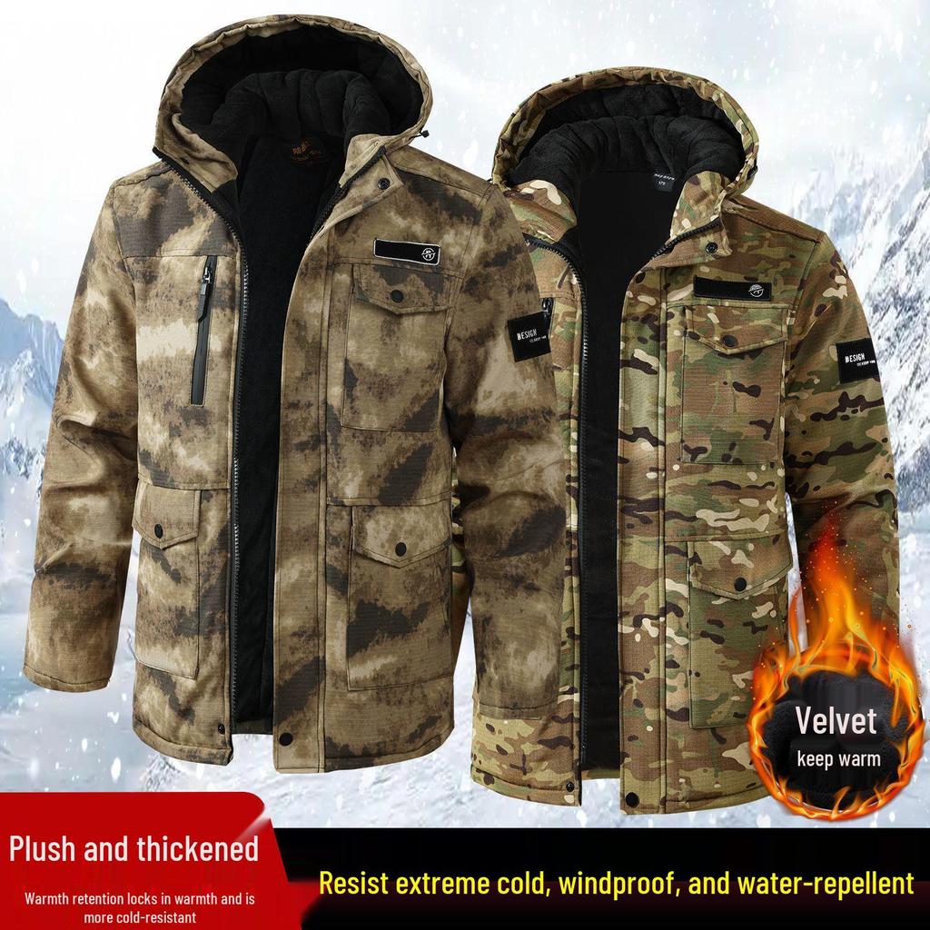 Men's Winter Camouflage Cotton Overcoat - Warm, Windproof, & Waterproof Cold-Storage Workwear