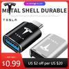 Car Sticker Tesla Car Type-C To USB 3.0 Interface Mini Converter Charging Adapter for Tesla Model 3 Y S X Roadster Cybertruck Ju