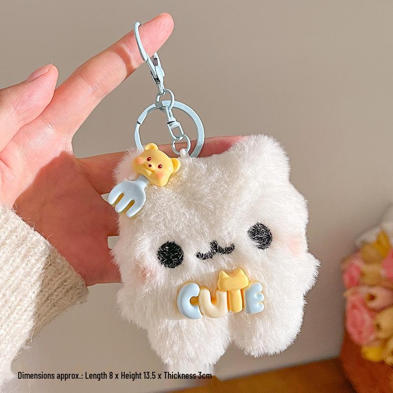 Süße Kätzchen-Puppe Anhänger - Weicher Taschenanhänger Schlüsselanhänger mit Herz für Mädchen, Ideales kleines Geschenk